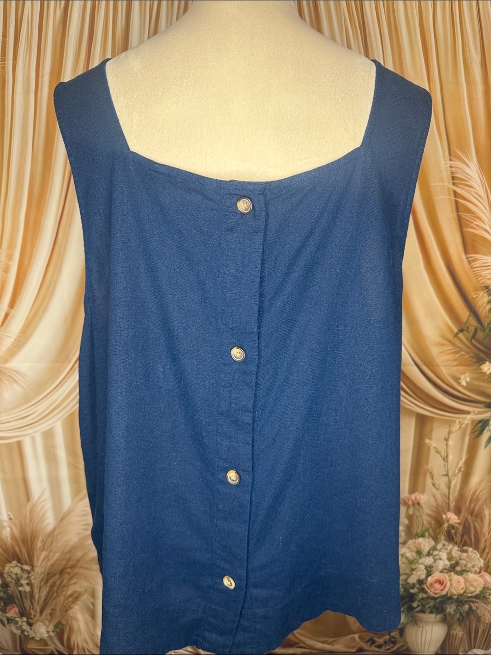 LC Lauren Conrad Deep Navy Square-Neck Tank Top - Picture 3 of 6